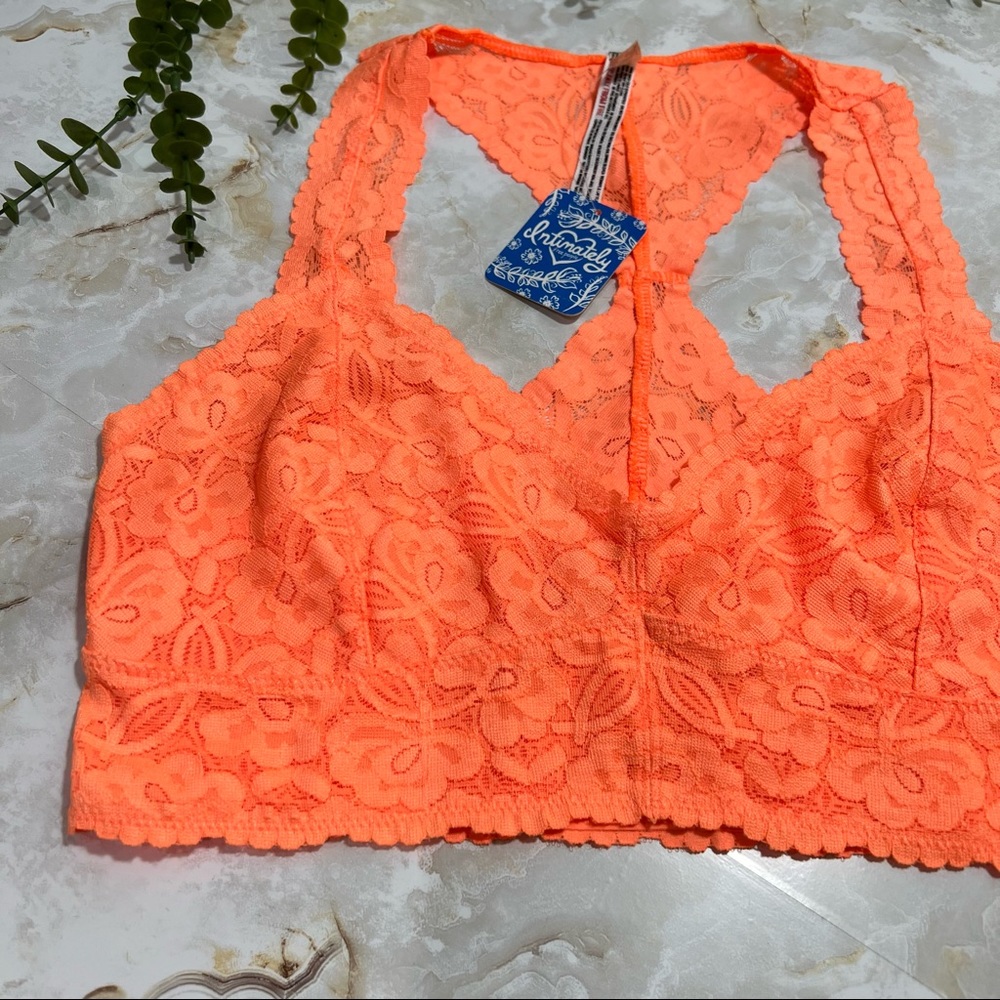 Free People Intimately Galloon Lace Racerback Bralette Size Small - Picture 3 of 9